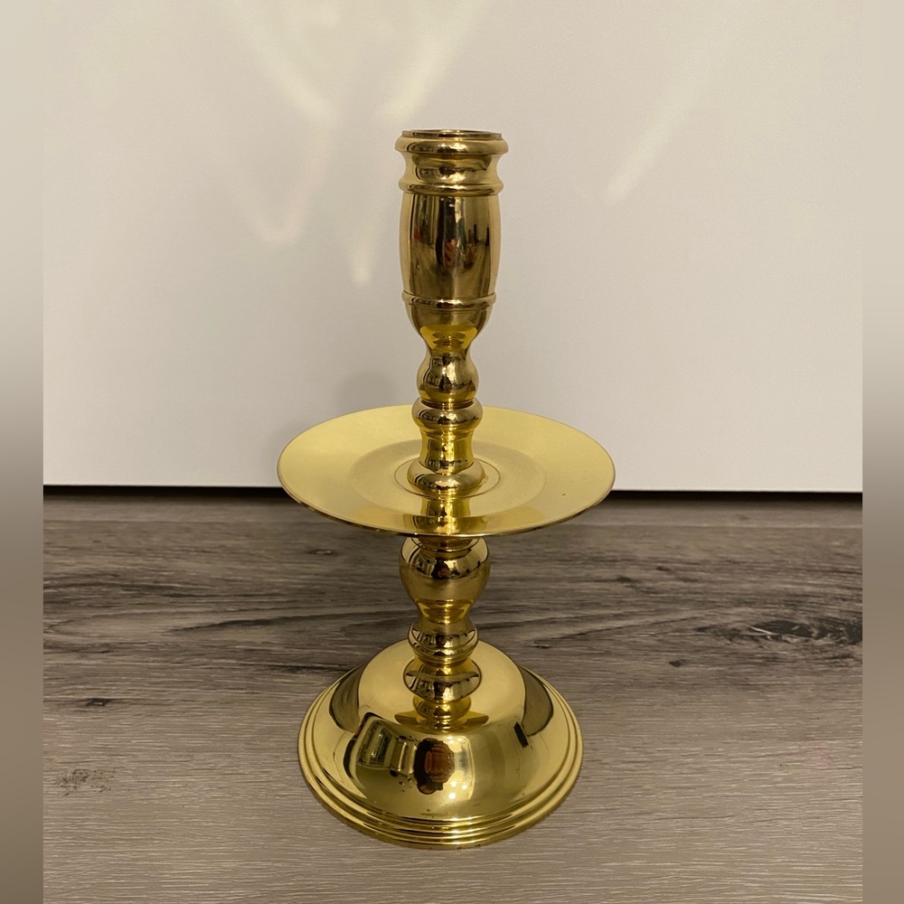 VINTAGE BALDWIN Solid Brass Candlestick Forged in America